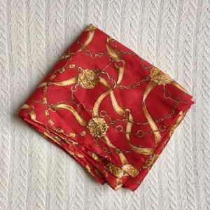 Red & Gold Chain Pattern Lightweight Scarf